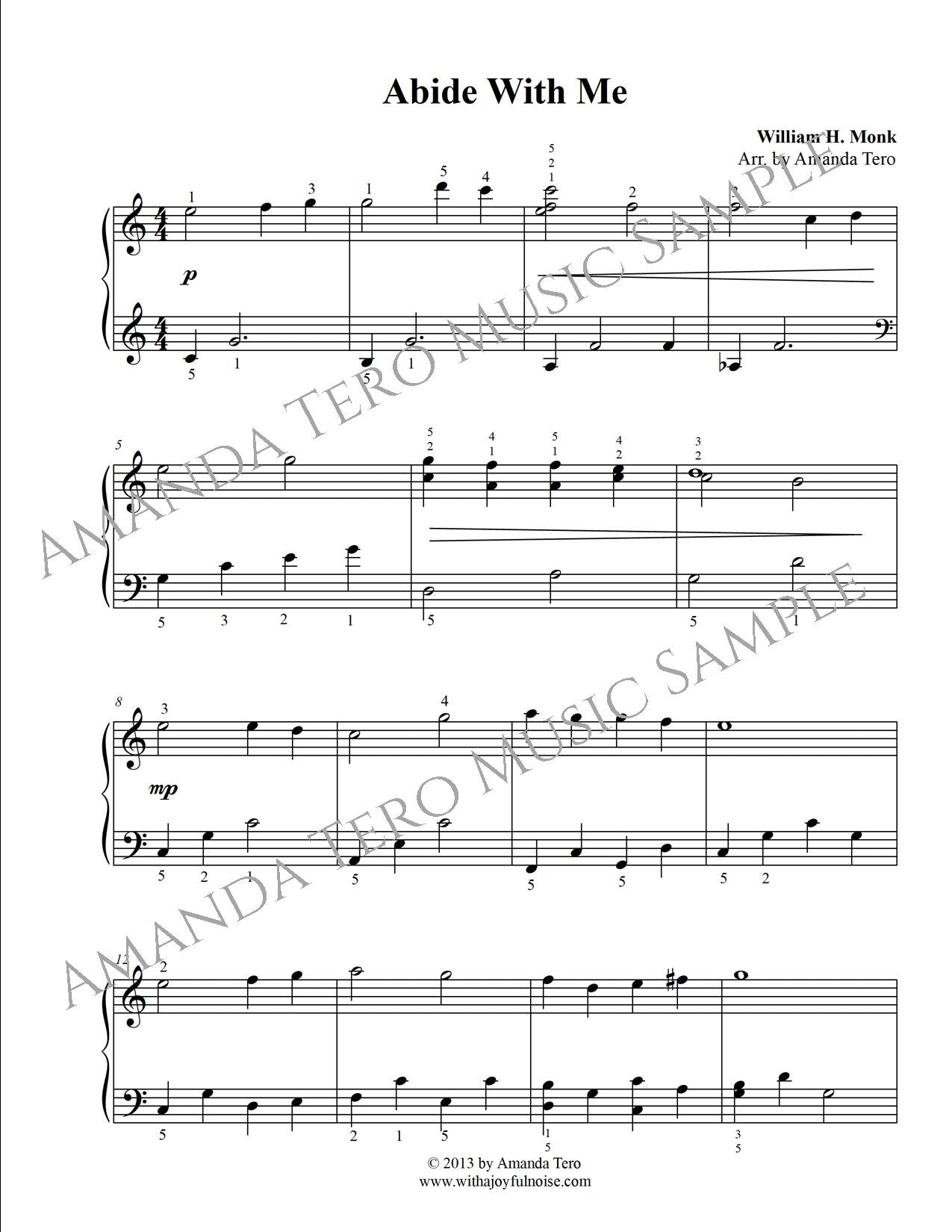 Abide With Me early intermediate piano sheet music