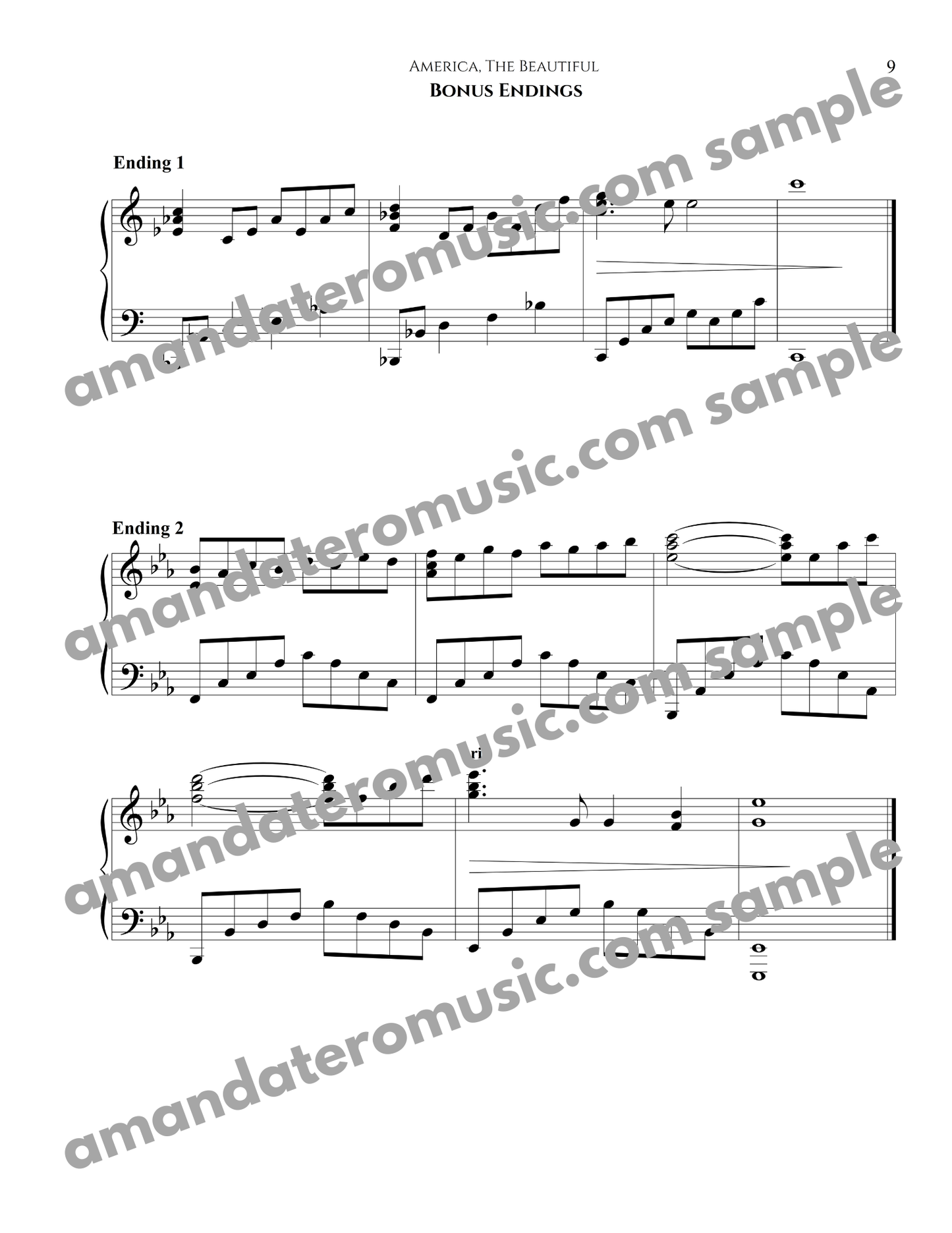 America the Beautiful intermediate piano solo