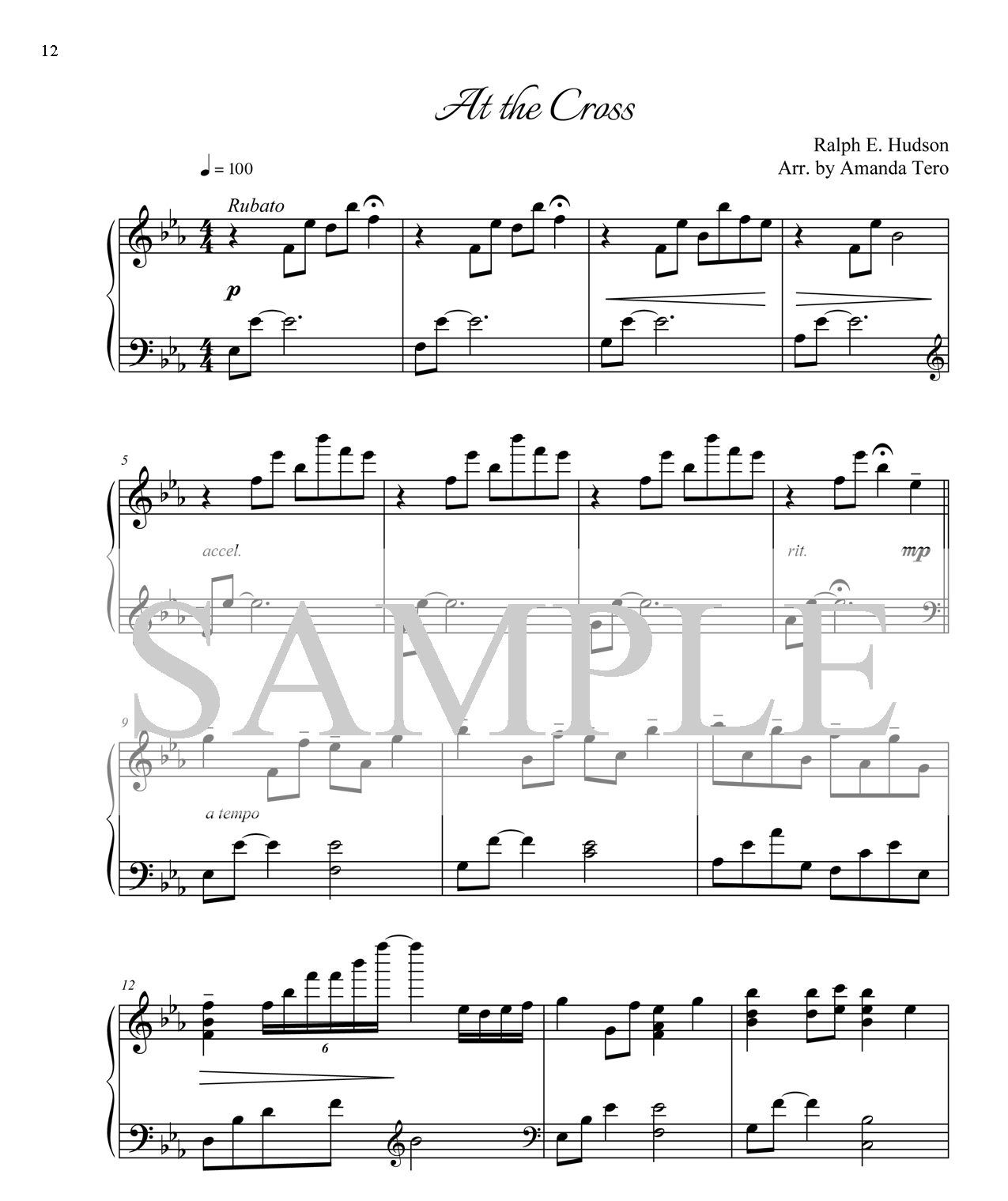 At the Cross advanced piano sheet music for Easter