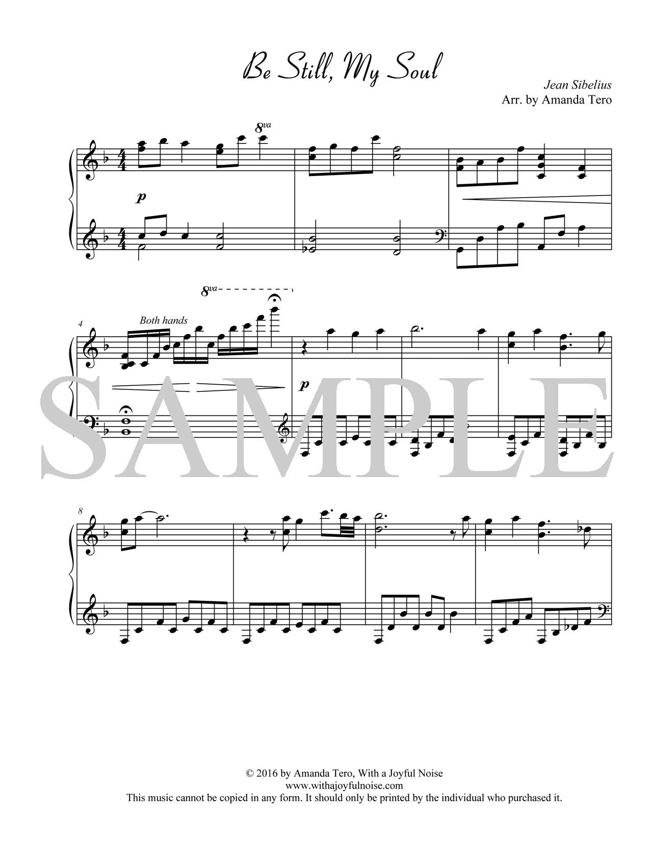 Be Still, My Soul Late Intermediate Piano Sheet Music