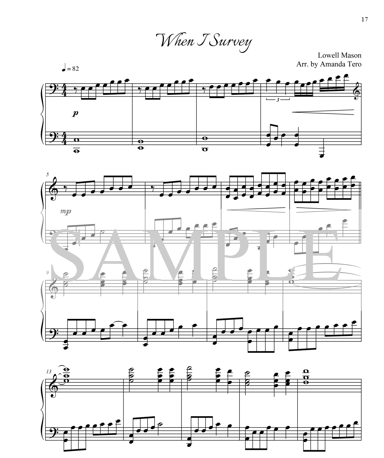 When I Survey the Wondrous Cross advanced piano sheet music for Easter