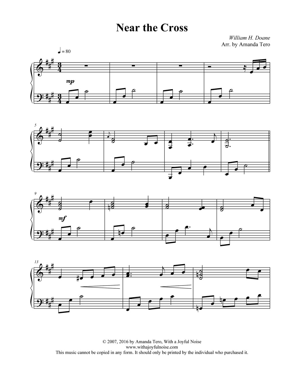Near the Cross late intermediate piano solo