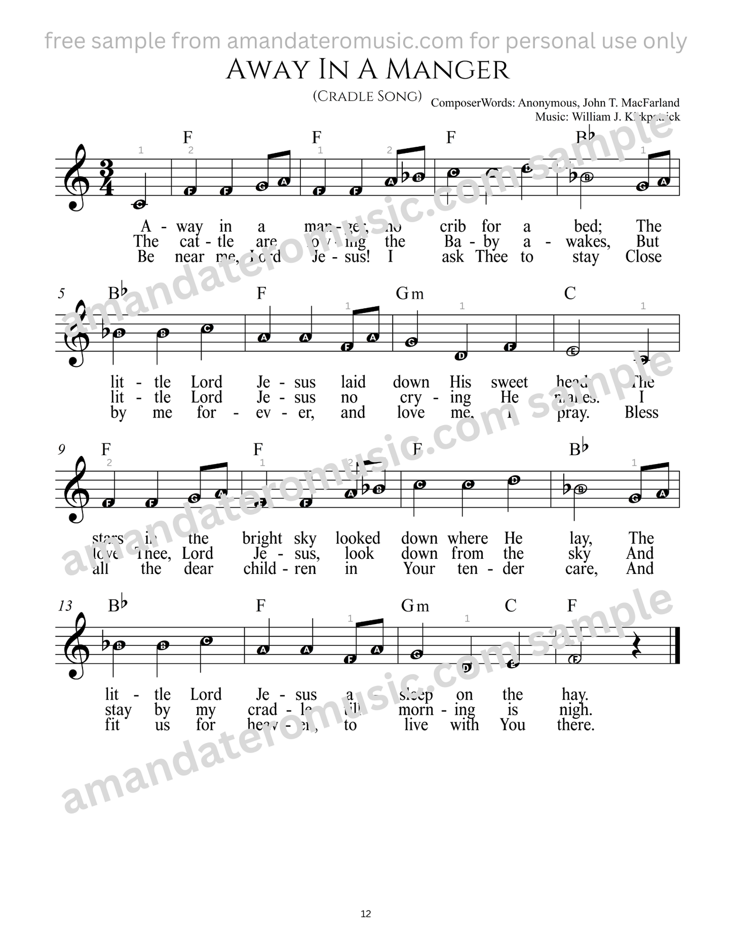 Pre-Reading Alphanote Christmas Carols with Chords DIGITAL PDF