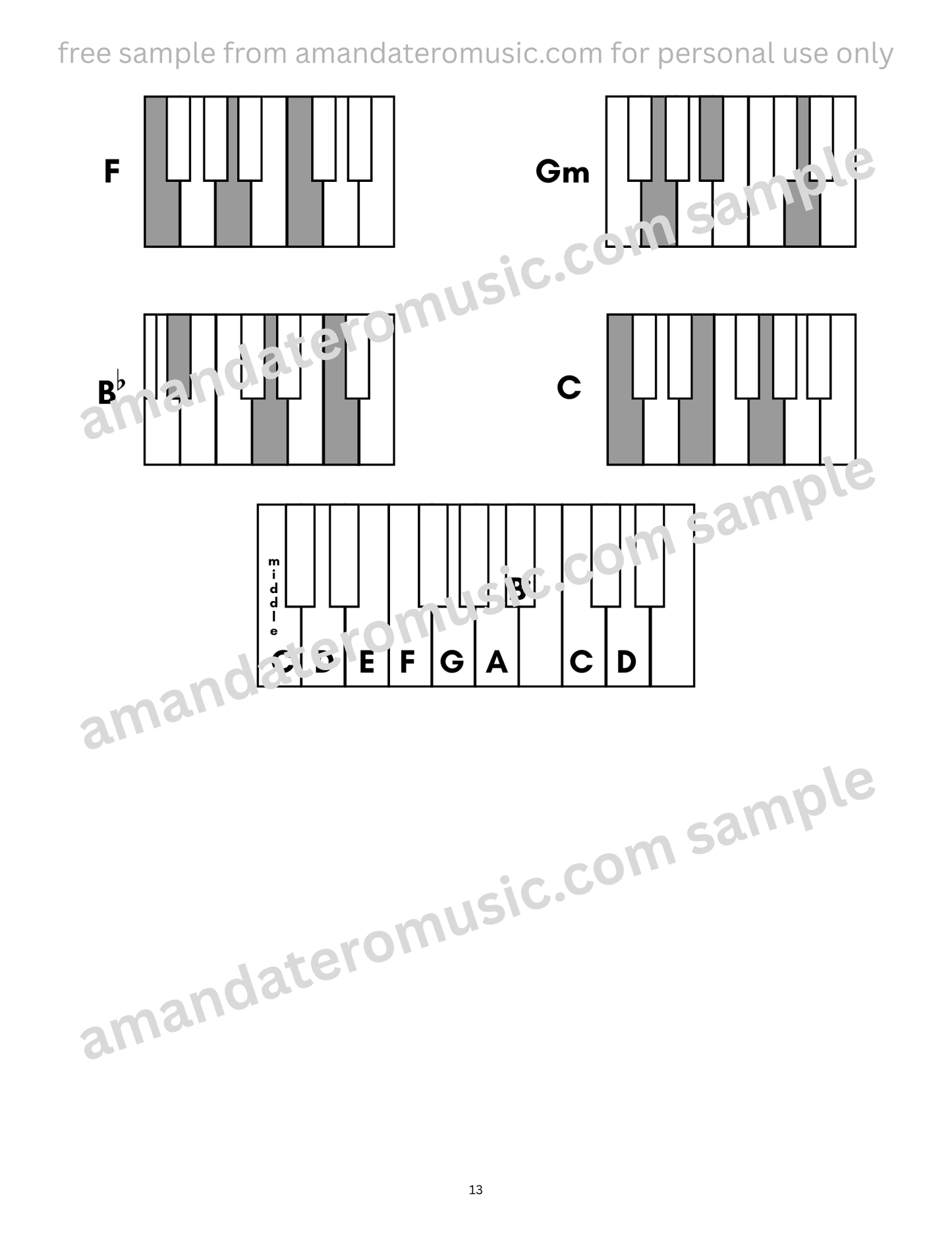 Pre-Reading Alphanote Christmas Carols with Chords DIGITAL PDF