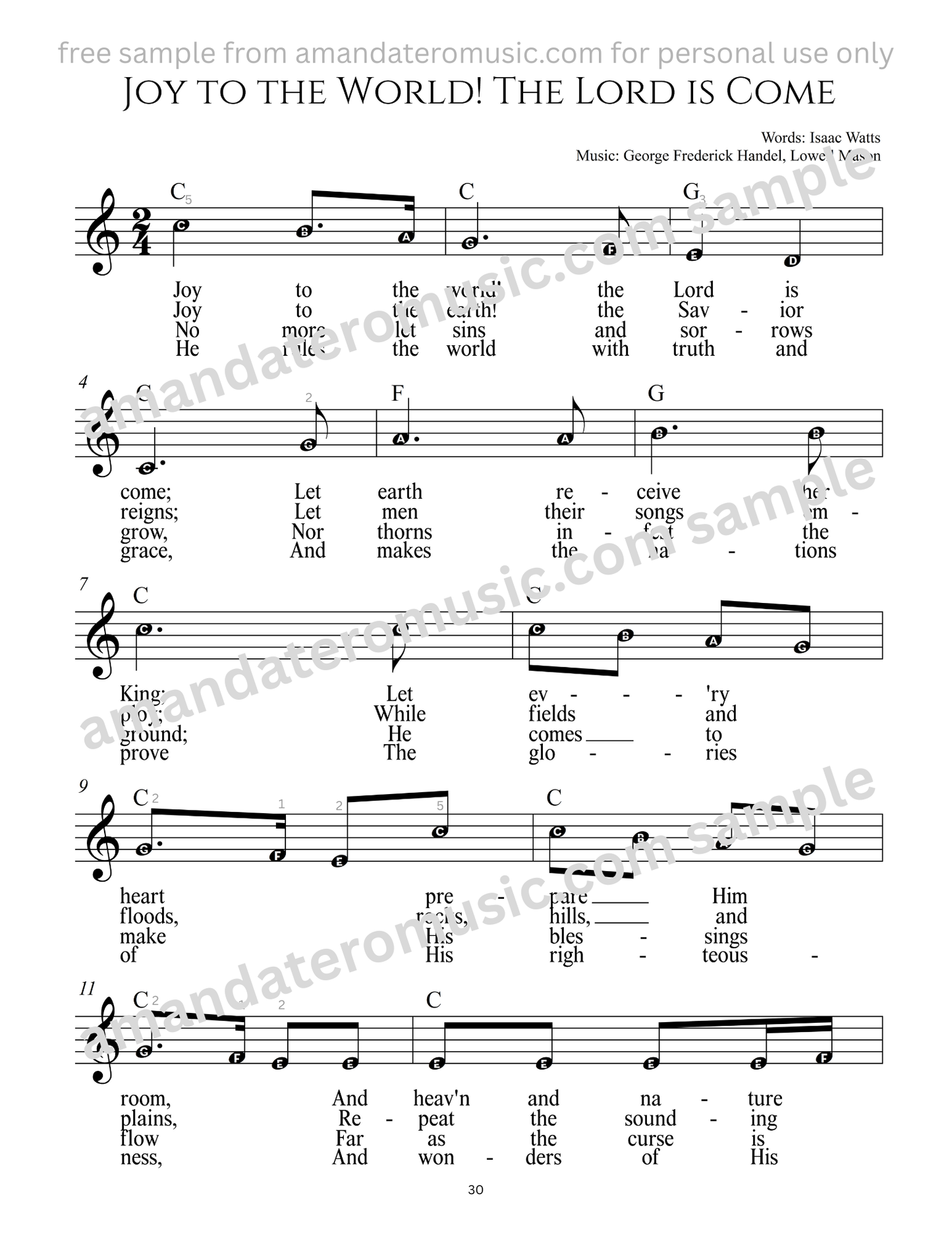 Pre-Reading Alphanote Christmas Carols with Chords DIGITAL PDF
