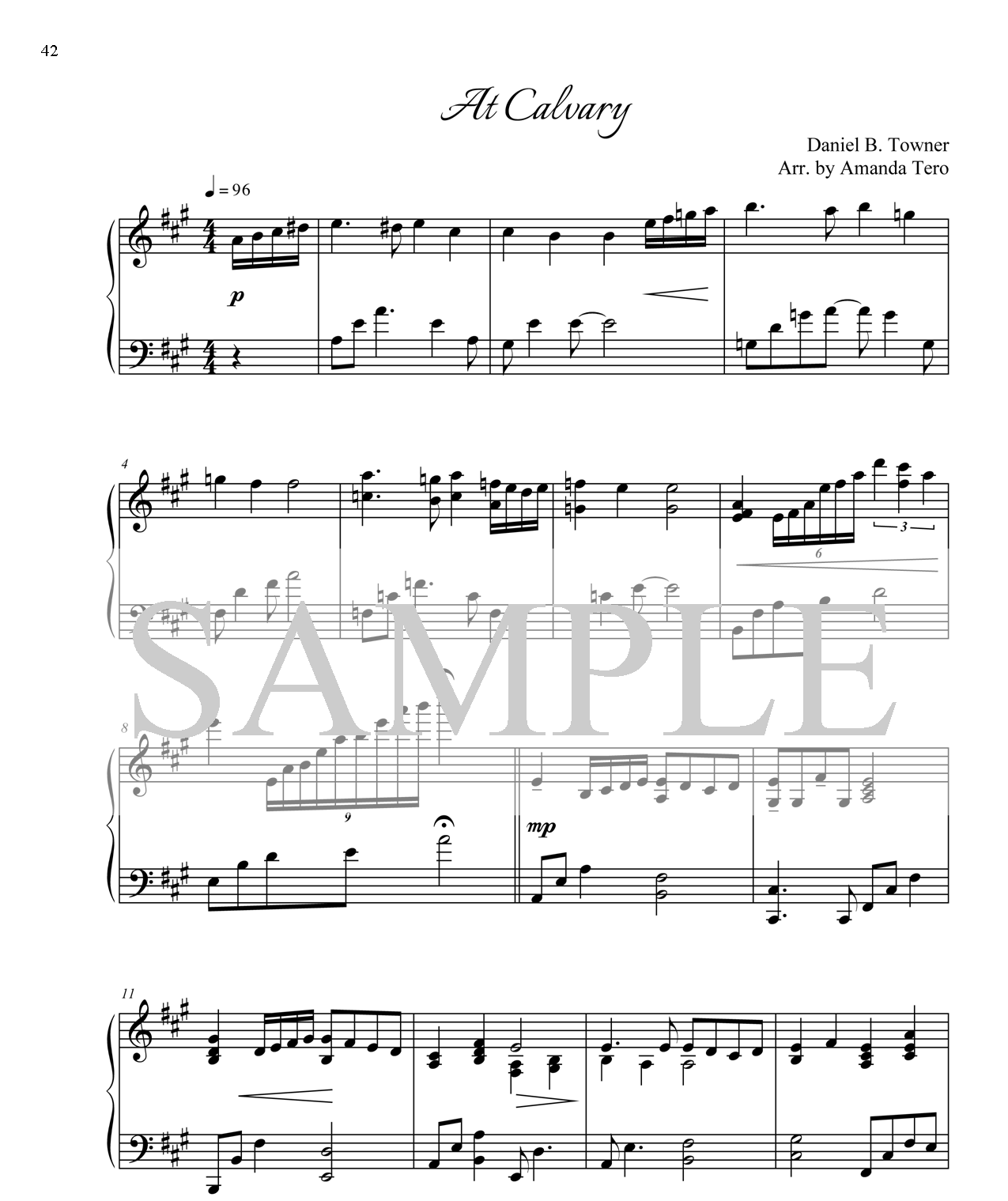 At Calvary advanced piano sheet music for Easter