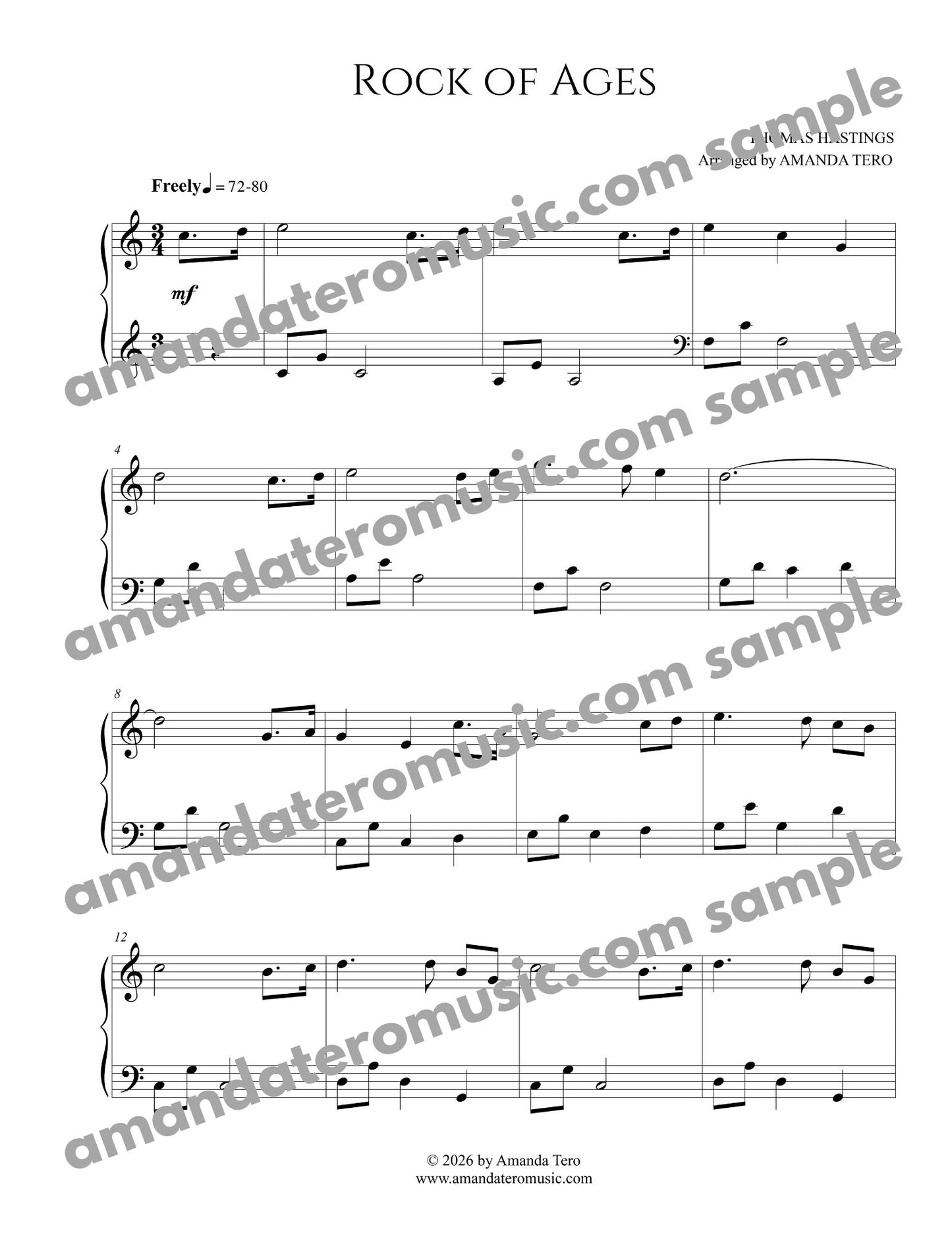 Cherished Hymns – 6 Early Intermediate Hymn Piano Solo Sheet Music Collection