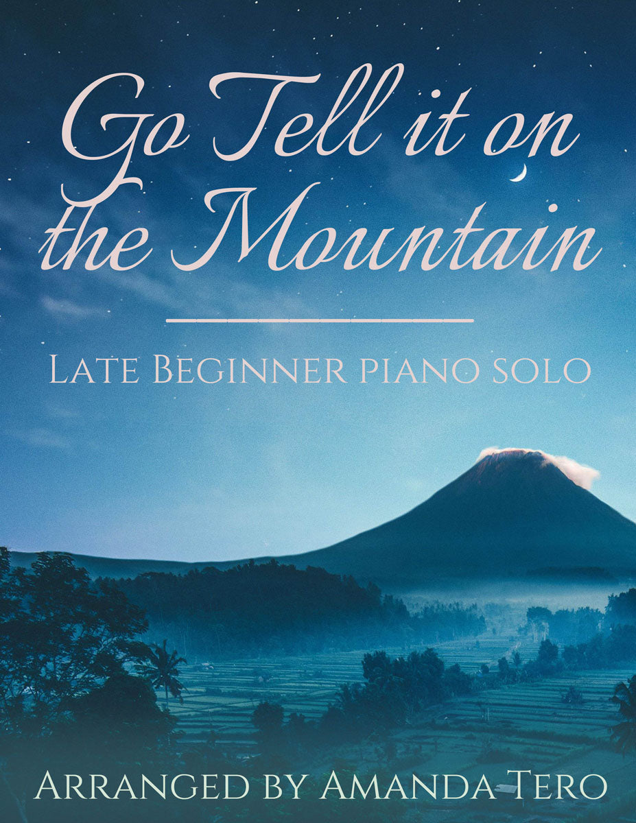 Go Tell it On the Mountain elementary Christmas piano sheet music solo