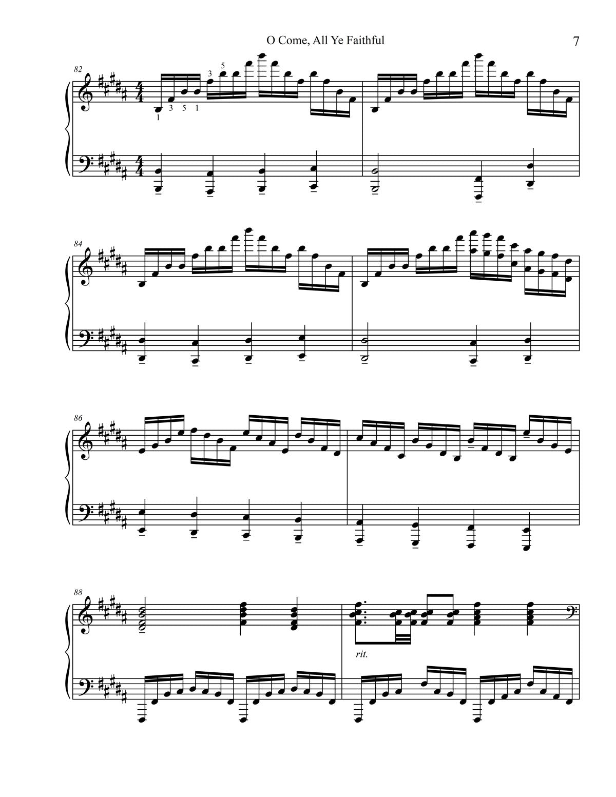 O Come, All Ye Faithful advanced piano Christmas solo