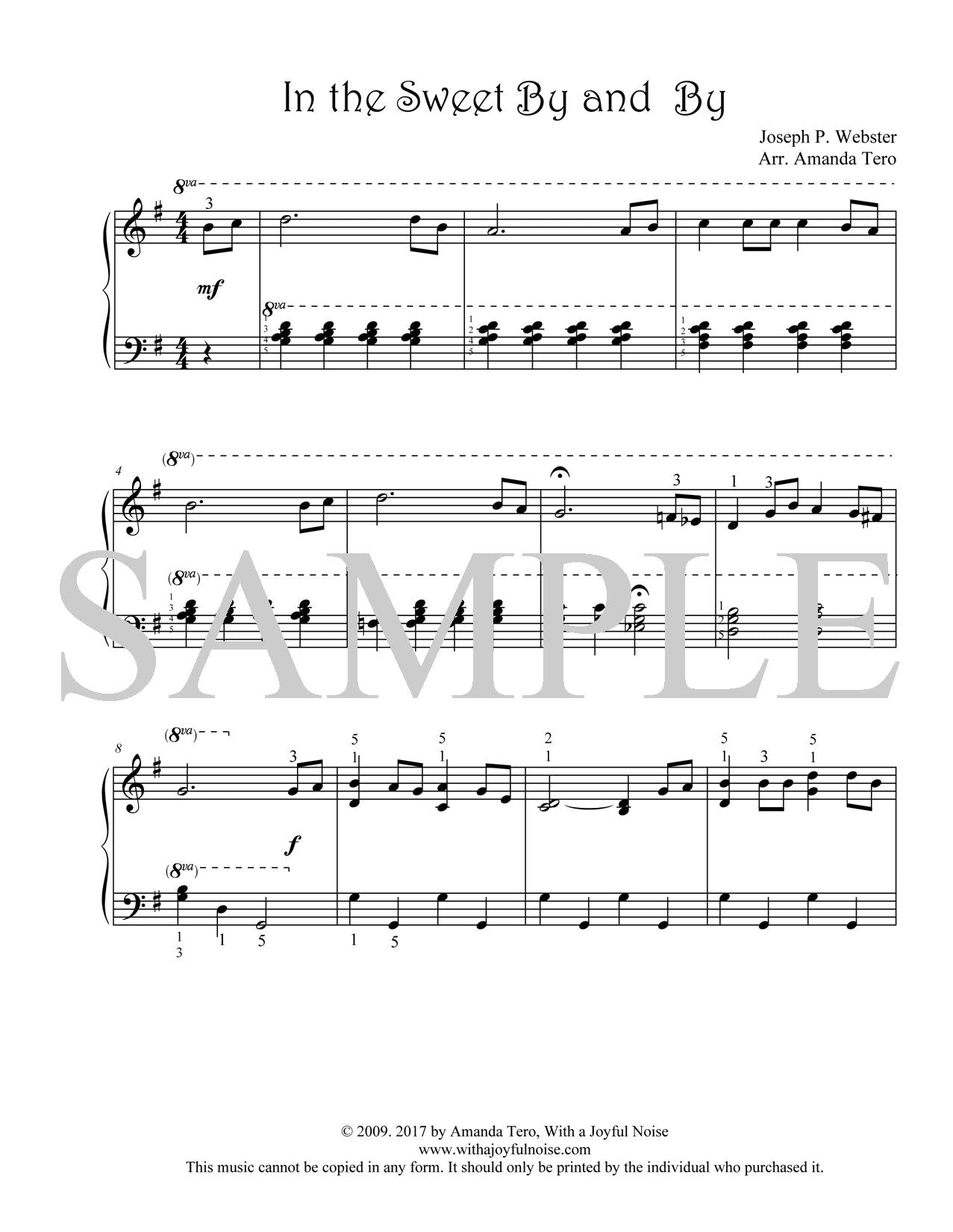 In the Sweet, By and By elementary piano sheet music solo