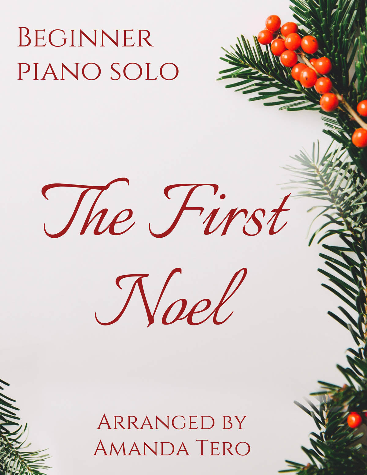 The First Noel easy Christmas piano sheet music solo