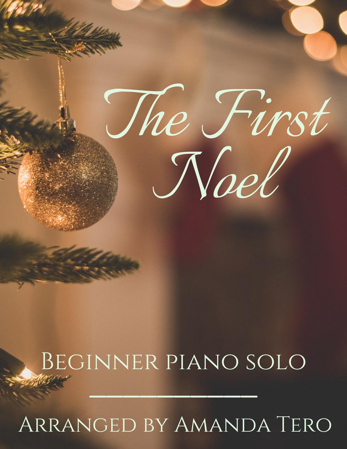 The First Noel in C elementary Christmas piano sheet music solo