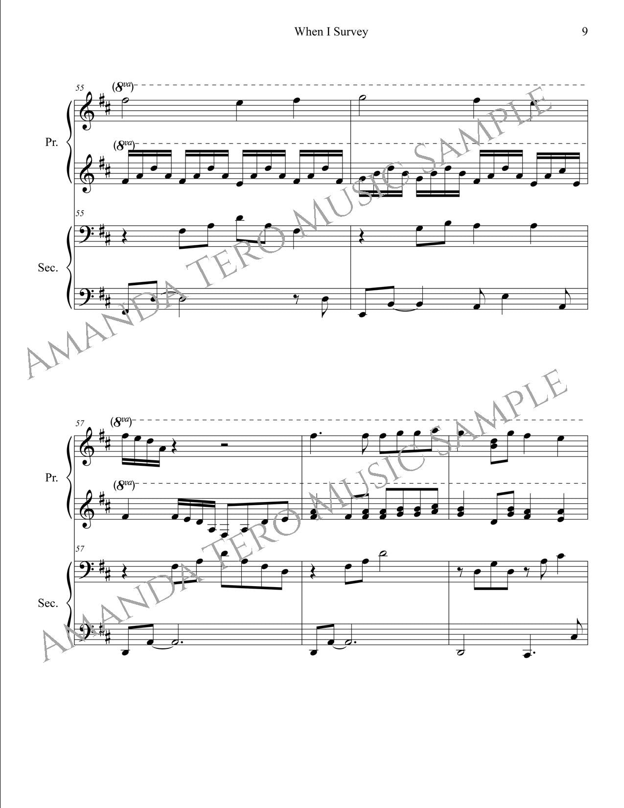 When I Survey the Wondrous Cross Late Intermediate Easter Piano Duet
